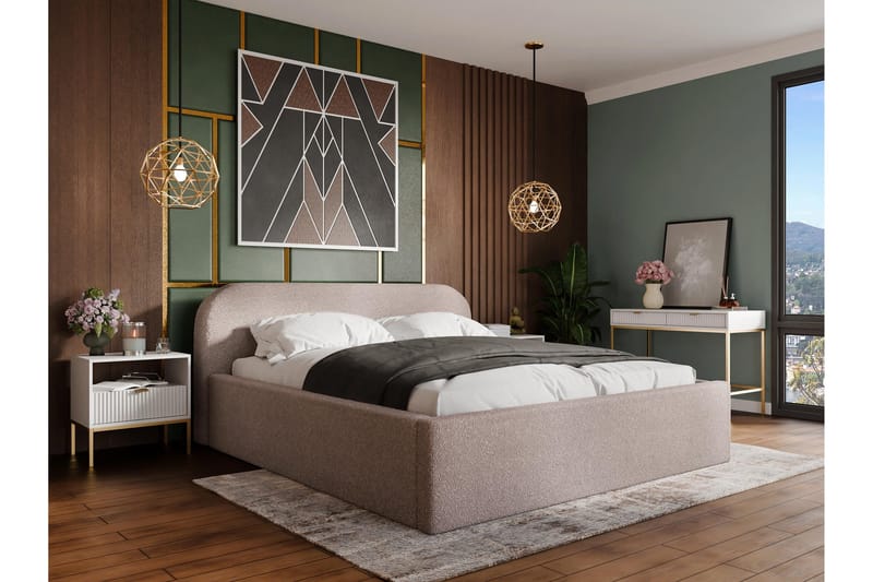 Alfiya Sängram 140x200 cm - Rosa - Möbler - Säng - S ängram & sängstomme