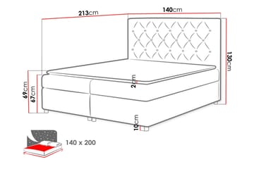 Alida Sängpaket Kontinentalsäng 140x200 cm - Röd - Möbler - Säng - Kontinentalsäng