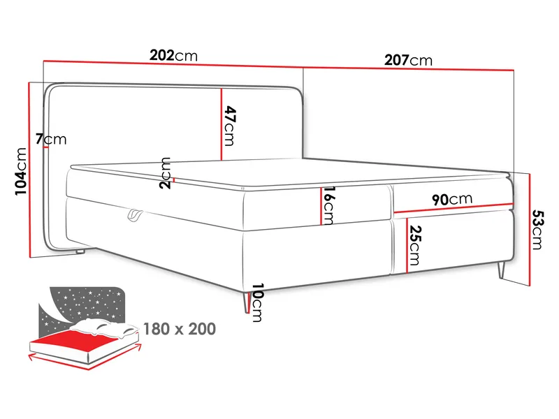 Allgunnen Sängpaket Kontinentalsäng 180x200 cm - Grå - Möbler - Säng - Kontinentalsäng