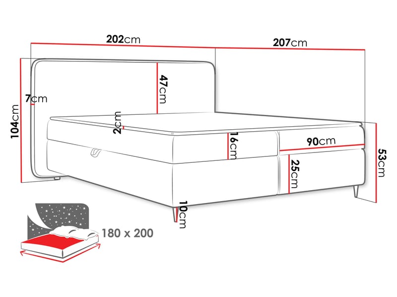 Allgunnen Sängpaket Kontinentalsäng 180x200 cm - Vit - Möbler - Säng - Kontinentalsäng