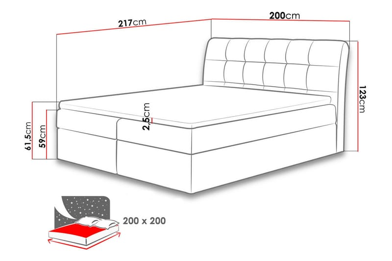 Alvik Kontinentalsäng 200x200 - Beige - Möbler - Säng - Kontinentalsäng