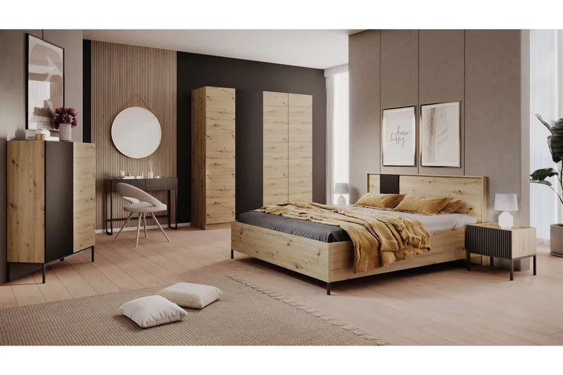 Amelus Möbelset För Sovrum - Brun - Möbler - Säng - Möbelset för sovrum