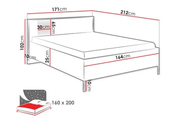 Amelus Sängram 160x200 cm - Cashmere - Möbler - Säng - Sängram & sängstomme