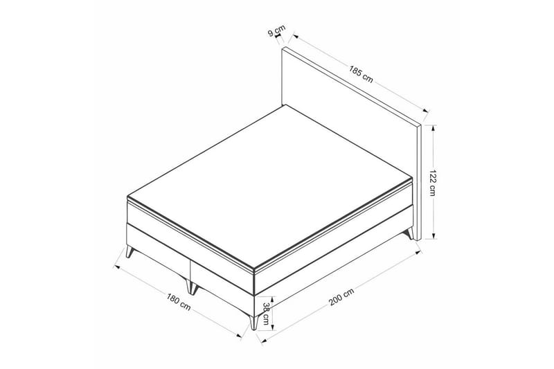 Amour Sängpaket Ramsäng 180x200 cm - Brun - Möbler - Säng - Ramsäng