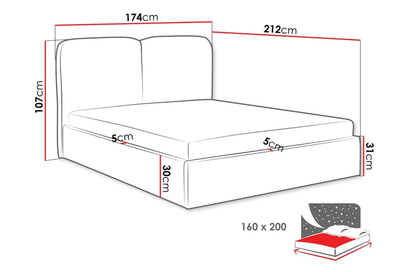 Arondel Förvaringssäng - Vit - Möbler - Säng - Säng med förvaring