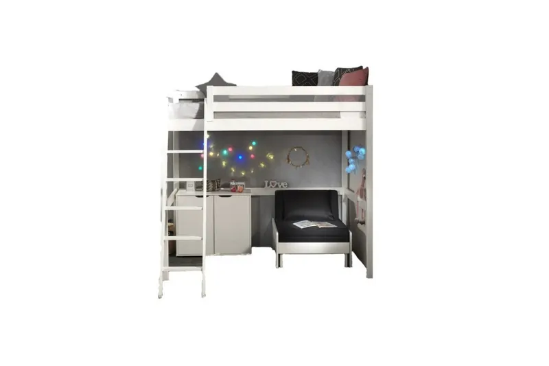 Bäddsoffa och byrå Pino Mezzanine 2-dörrar 140 x 200 cm, 140 x 200 cm