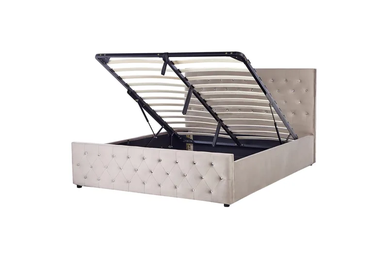 Badar Sängram 160x200 cm - Taupe - Möbler - Säng - Säng med förvaring