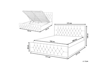 Badar Sängram 160x200 cm - Taupe - Möbler - Säng - Säng med förvaring