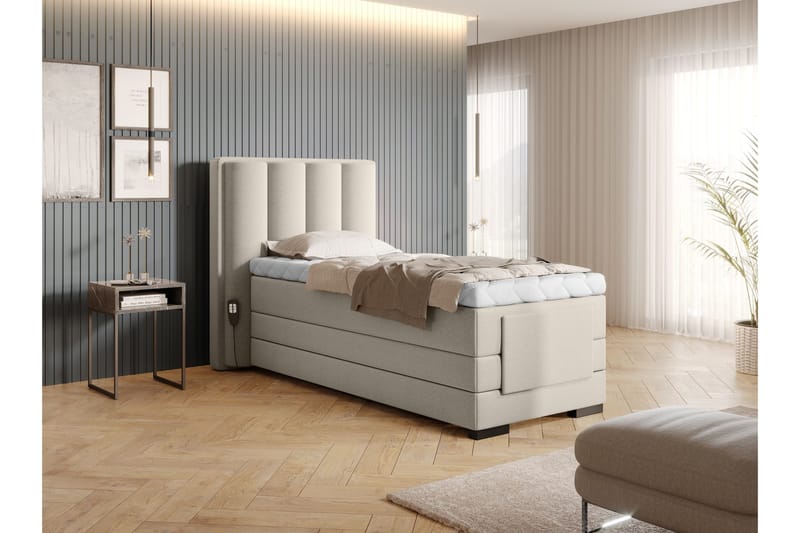 Banti Ställbar Kontinentalsäng 90x200 cm - Beige - Möbler - Säng - Ställbar säng