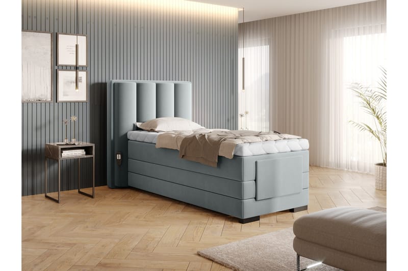 Banti Ställbar Kontinentalsäng 90x200 cm - Grå - Möbler - Säng - Ställbar säng