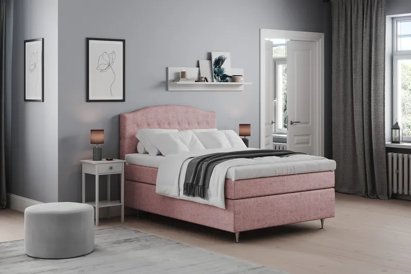 Belda Sängpaket 140x200 Fast - Rosa - Möbler - Säng - Kontinentalsäng