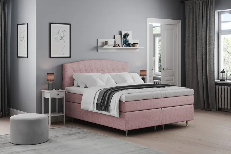 Belda Sängpaket 180x200 Fast - Rosa - Möbler - Säng - Kontinentalsäng