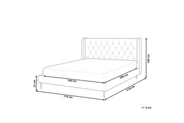 Bernie Sängram 160x200 cm - Grå/Guld - Möbler - Säng - Sängram & sängstomme