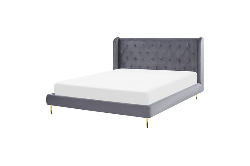 Bernie Sängram 160x200 cm - Grå/Guld - Möbler - Säng - Sängram & sängstomme