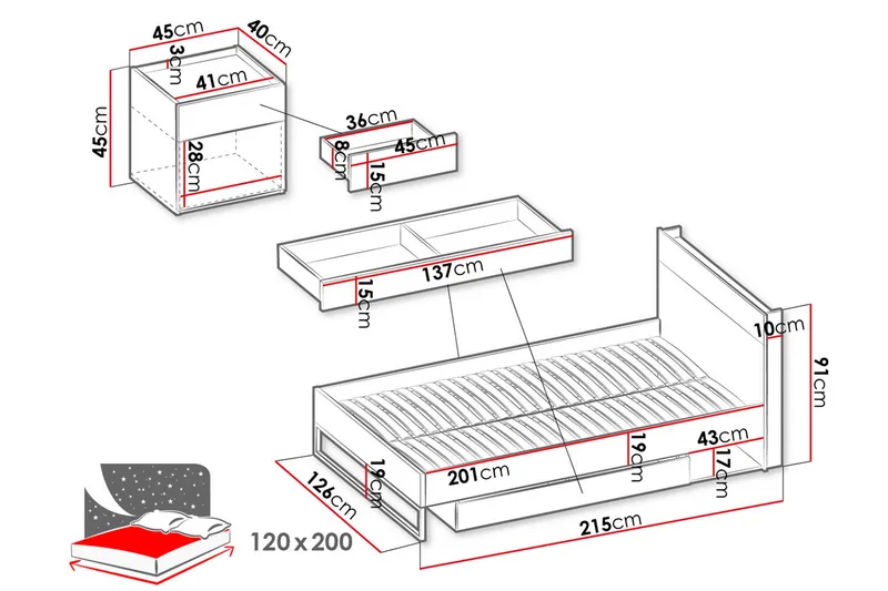 Besta Möbelset För Sovrum - Brun/Beige/Svart - Möbler - Säng - Möbelset för sovrum