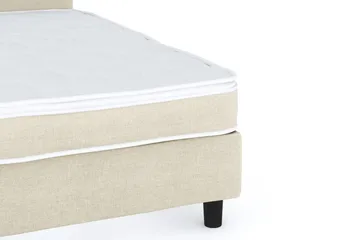 Billingen Komplett Sängpaket – Kontinentalsäng 120x200 cm i Tyg med Sänggavel + Bäddmadrass med Fasthetsgrad Medium - Beige - Möbler - Säng - Dubbelsäng