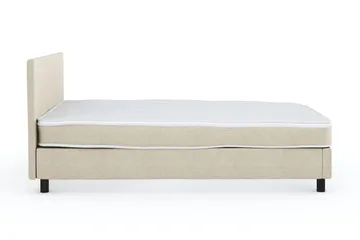 Billingen Komplett Sängpaket – Kontinentalsäng 120x200 cm i Tyg med Sänggavel + Bäddmadrass med Fasthetsgrad Medium - Beige - Möbler - Säng - Dubbelsäng