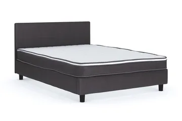 Billingen Komplett Sängpaket – Kontinentalsäng 120x200 cm i Tyg med Sänggavel + Bäddmadrass med Fasthetsgrad Medium - Grå - Möbler - Säng - Kontinentalsäng