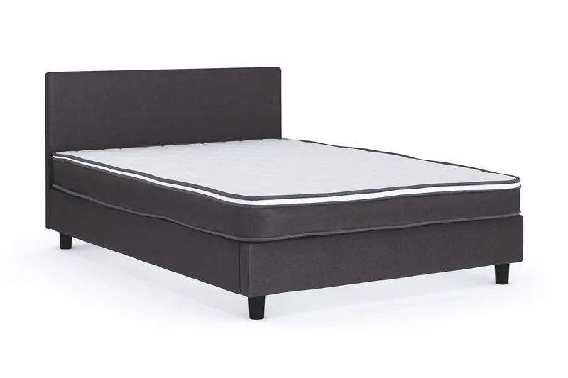 Billingen Komplett Sängpaket – Kontinentalsäng 120x200 cm i Tyg med Sänggavel + Bäddmadrass med Fasthetsgrad Medium - Grå - Möbler - Säng - Kontinentalsäng