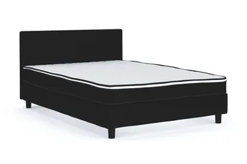Billingen Komplett Sängpaket – Kontinentalsäng 120x200 cm i Tyg med Sänggavel + Bäddmadrass med Fasthetsgrad Medium - Svart - Möbler - Säng - Kontinentalsäng