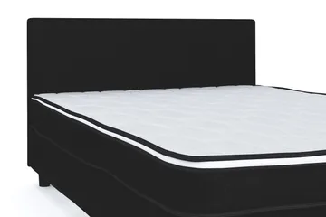 Billingen Komplett Sängpaket – Kontinentalsäng 120x200 cm i Tyg med Sänggavel + Bäddmadrass med Fasthetsgrad Medium - Svart - Möbler - Säng - Kontinentalsäng