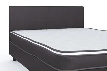 Billingen Komplett Sängpaket – Kontinentalsäng 140x200 cm i Tyg med Sänggavel + Bäddmadrass med Fasthetsgrad Medium - Grå - Möbler - Säng - Kontinentalsäng