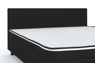 Billingen Komplett Sängpaket – Kontinentalsäng 160x200 cm i Tyg med Sänggavel + Bäddmadrass med Fasthetsgrad Medium - Svart - Möbler - Säng - Dubbelsäng