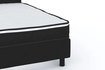 Billingen Komplett Sängpaket – Kontinentalsäng 160x200 cm i Tyg med Sänggavel + Bäddmadrass med Fasthetsgrad Medium - Svart - Möbler - Säng - Dubbelsäng