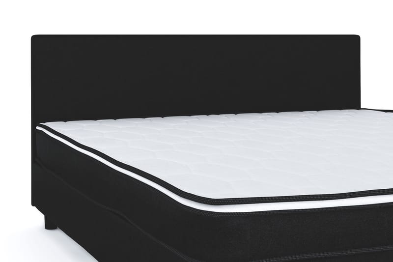Billingen Komplett Sängpaket – Kontinentalsäng 180x200 cm i Tyg med Sänggavel + Bäddmadrass med Fasthetsgrad Medium - Svart - Möbler - Säng - Dubbelsäng