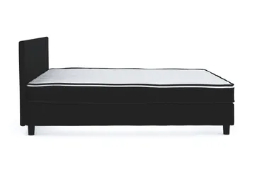 Billingen Komplett Sängpaket – Kontinentalsäng 180x200 cm i Tyg med Sänggavel + Bäddmadrass med Fasthetsgrad Medium - Svart - Möbler - Säng - Dubbelsäng