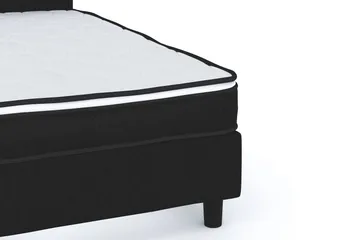 Billingen Komplett Sängpaket – Kontinentalsäng 180x200 cm i Tyg med Sänggavel + Bäddmadrass med Fasthetsgrad Medium - Svart - Möbler - Säng - Dubbelsäng