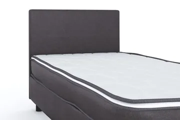 Billingen Komplett Sängpaket – Kontinentalsäng 90x200 cm i Tyg med Sänggavel + Bäddmadrass med Fasthetsgrad Medium - Grå - Möbler - Säng - Kontinentalsäng