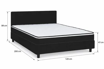Billingen Komplett Sängpaket 120x200 cm - Svart - Möbler - Säng - Dubbelsäng