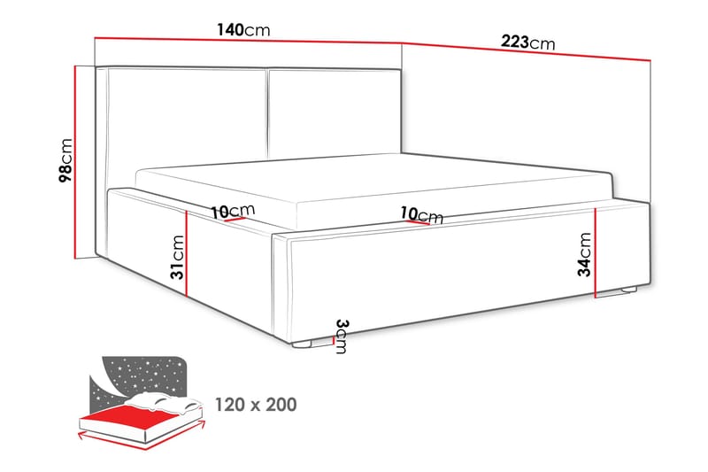 Bizantine Förvaringssäng 120x200 cm - Grön - Möbler - Säng - Säng med förvaring