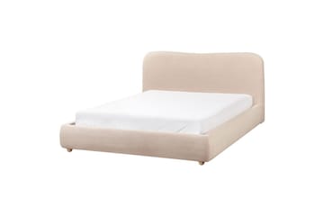 Blagnac Sängram med Förvaring i Bouclétyg med Sänggavel med Fasthetsgrad - Beige - Möbler - Säng - Säng med förvaring