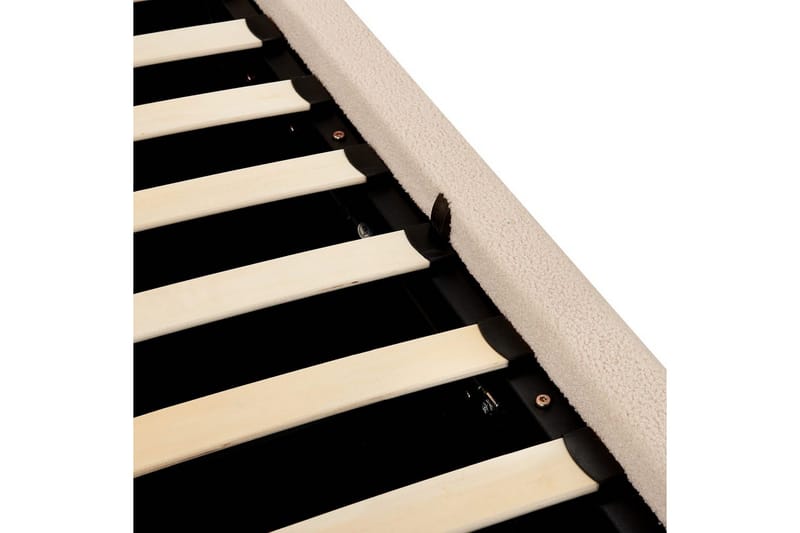 Blagnac Sängram med Förvaring i Bouclétyg med Sänggavel med Fasthetsgrad - Beige - Möbler - Säng - Säng med förvaring