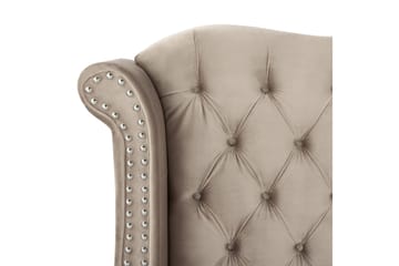 Bode Mjuk Sängram 180x200 cm i Sammet med Sänggavel - Taupe - Möbler - Säng - Sängram & sängstomme