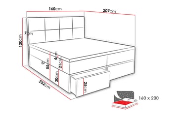 Bodskatan Sängpaket Kontinentalsäng 160x200 cm - Mörkgrå - Möbler - Säng - Kontinentalsäng