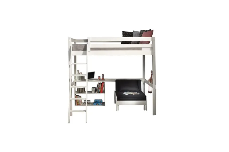 Bokhylla och Bäddsoffa Pino Mezzanine 140 x 200 cm - 140 x 200 cm - Möbler - Barnmöbler - Barnmöbelset