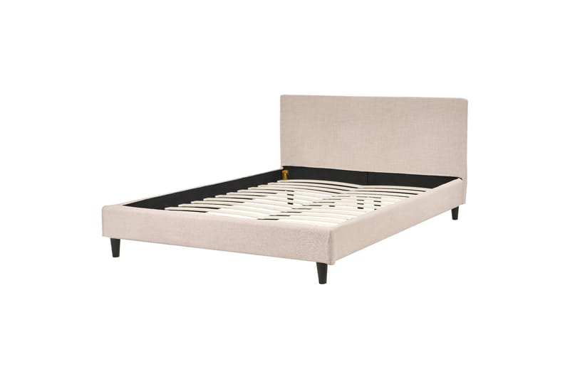 Bossom Sängram 140x200 cm, Beige/Mörkt trä