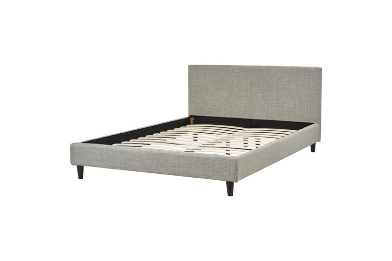 Bossom Sängram 140x200 cm, Grå/Mörkt trä