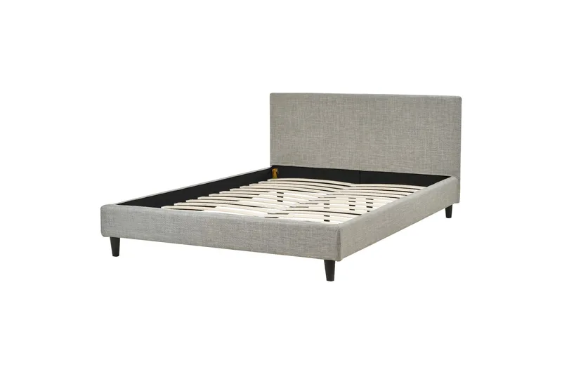 Bossom Sängram 140x200 cm, Grå/Mörkt trä