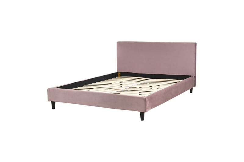 Bossom Sängram 140x200 cm, Rosa/Mörkt trä