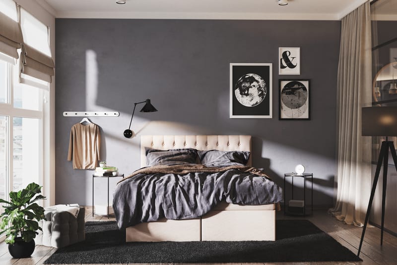 Box Bed Boxy Beige - 140x200 cm - Möbler - Säng - Ramsäng