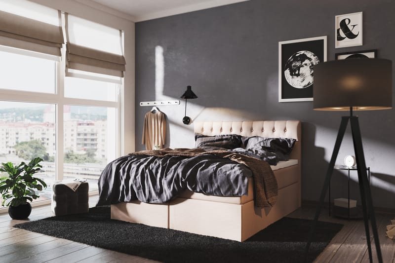 Box Bed Boxy Beige - 140x200 cm - Möbler - Säng - Ramsäng