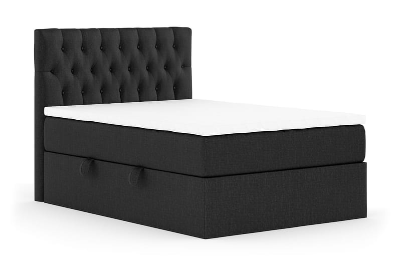 Box Bed Boxy Svart/Grå - 120x200 cm - Säng med förvaring - Komplett sängpaket