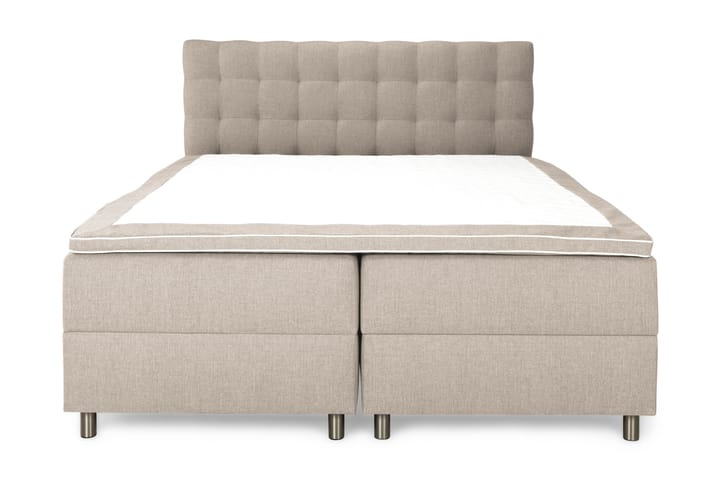 Box Bed Suset 160x200 - Beige - Dubbelsäng med förvaring - Säng med förvaring