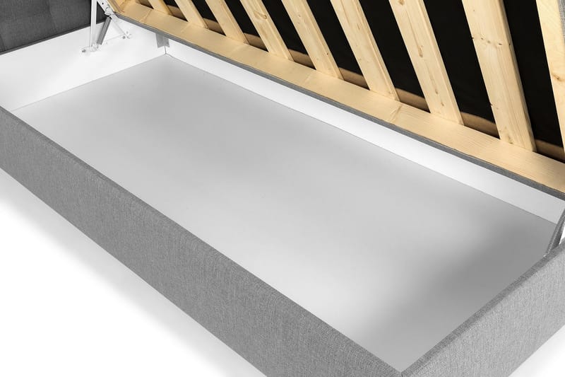 Box Bed Suset 180x200 - Ljusgrå - Säng med förvaring - Komplett sängpaket