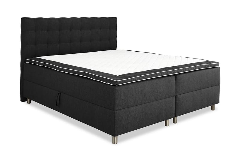 Box Bed Suset 180x200 - Mörkgrå - Säng med förvaring - Komplett sängpaket