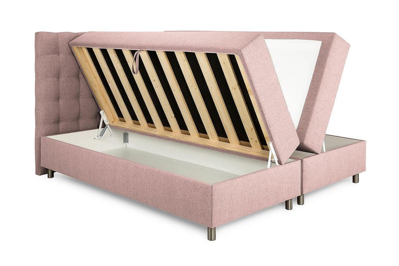 Box Bed Suset 180x200 - Rosa - Dubbelsäng med förvaring - Säng med förvaring